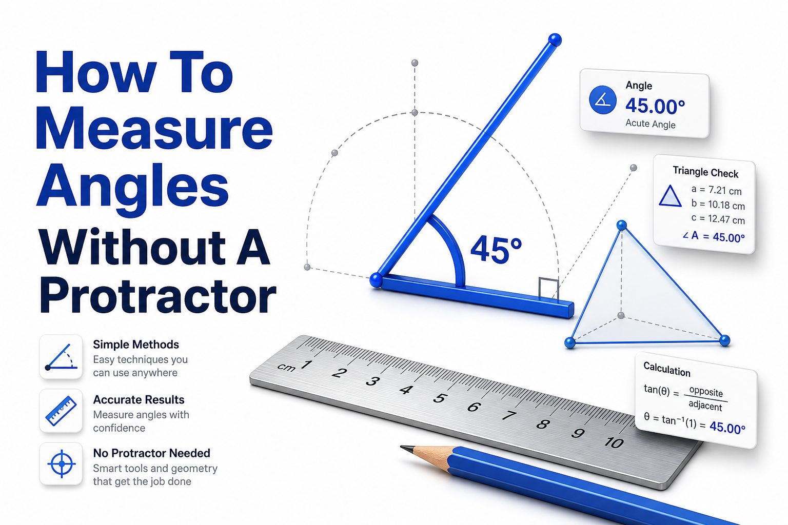 how-to-measure-angles-without-a-protractor Measuring an angle on paper with a ruler, pencil, and improvised reference lines